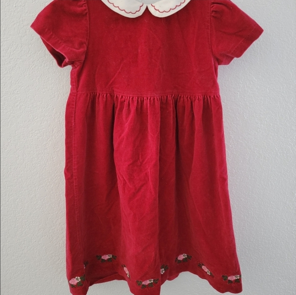 Girls Red Velvet Dress Size 5T